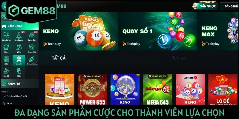 Đa dạng sản phẩm cược cho thành viên lựa chọn