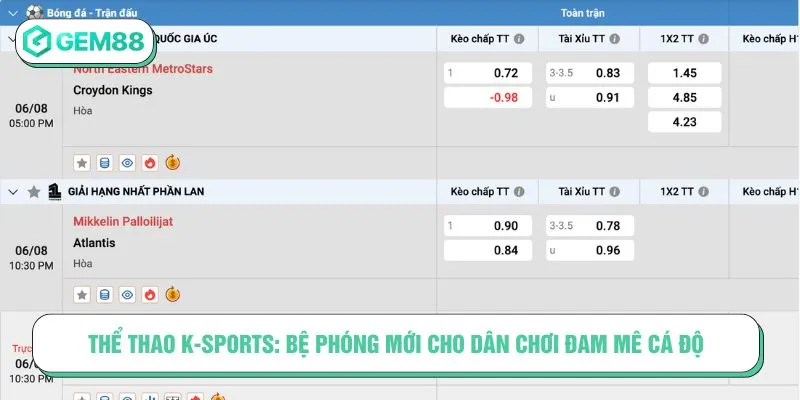 Chơi Thể Thao K-Sports Thưởng Lớn Cho Dân Chơi Đam Mê Cá Độ Thể Thao K-Sports