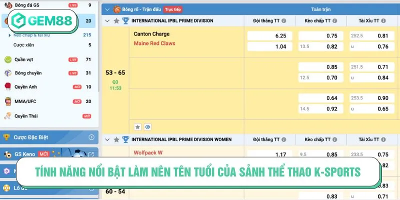 Chơi Thể Thao K-Sports Thưởng Lớn Cho Dân Chơi Đam Mê Cá Độ Tính năng nổi bật làm nên tên tuổi của sảnh thể thao K-Sports